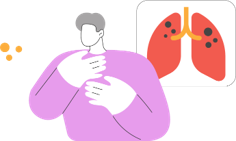 Illustration Männchen und Lunge