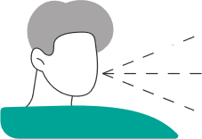 Illustration Husten mit Auswurf