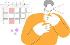 Illustration wiederkehrender Husten